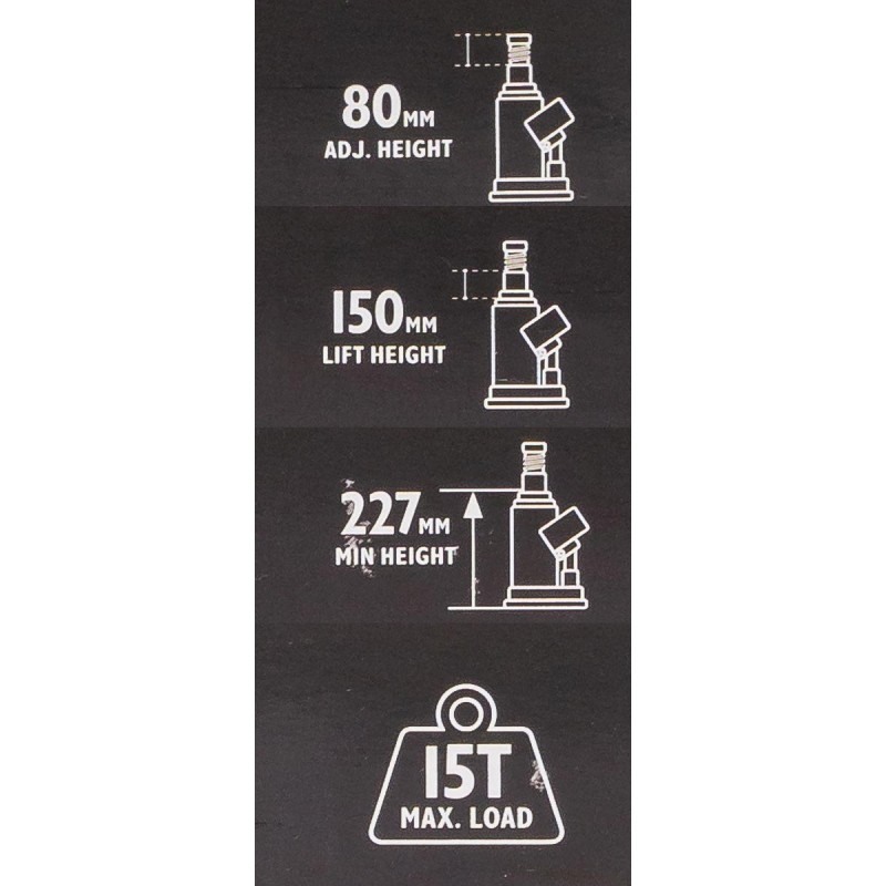 Хидравличен крик JCB ТH91504, тип бутилка, 15т - цена