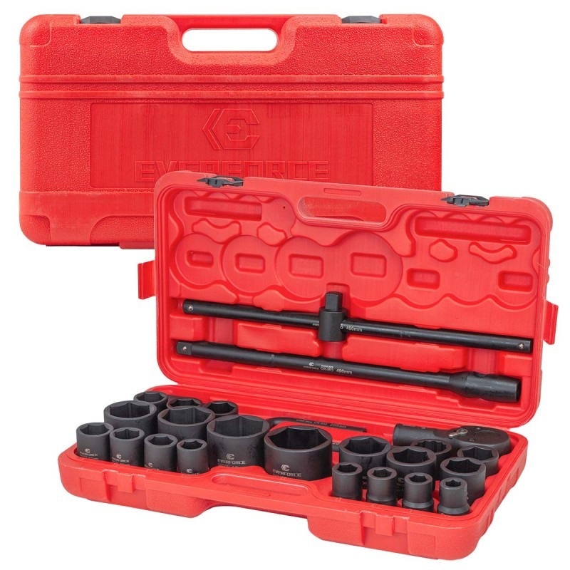 Ударно гедоре комплект EVERFORCE  26 части  6стен (3/4"-1", 17-65 mm) - цена