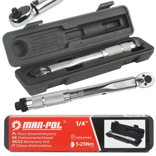 ДИНАМОМЕТРИЧЕН КЛЮЧ 1/4" 5 - 25 NM MAR-POL