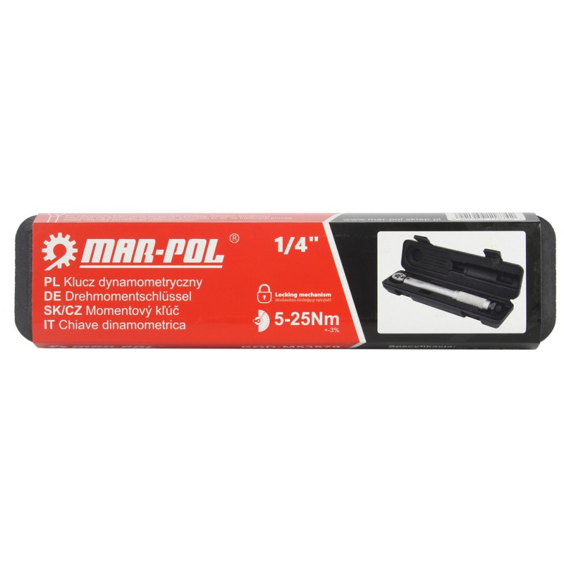 ДИНАМОМЕТРИЧЕН КЛЮЧ 1/4" 5 - 25 NM MAR-POL