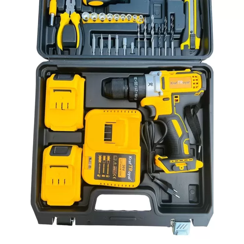 Акумулаторен ударен винтовер Kraft Royal XR 36v 8AH. + части в куфар