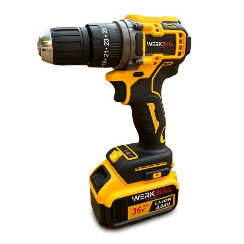 Немски Акумулаторен Винтоверт и Безчетков Ъглошлайф WERKBULL 36V 8,0AH шлайф и винтовер  2в1